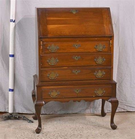 Taylor Jamestown Small Cherry Queen Anne Style Slant Front Desk 55 9237 R H Lee And Co