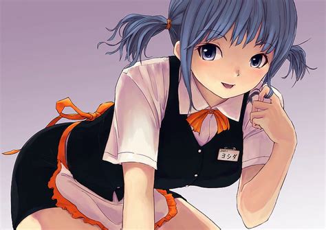 1920x1080px 1080p Free Download Anime Waitress Original Blue Hair Original Anime Tagme