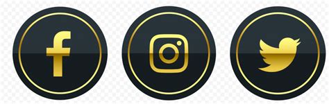 Hd Luxury Facebook Instagram Twitter Gold And Black Icons Png Citypng