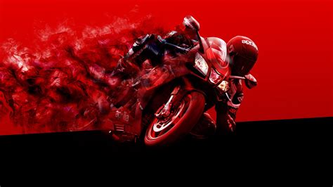 Wallpaper Vehicle Black Red Driver Motorcycle Digital Art