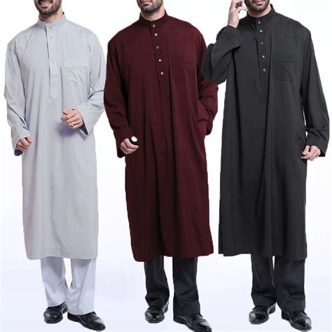 incerun men jubba thobe robe kaftan dress long sleeve muslim islamic thobe clothing saudi arab