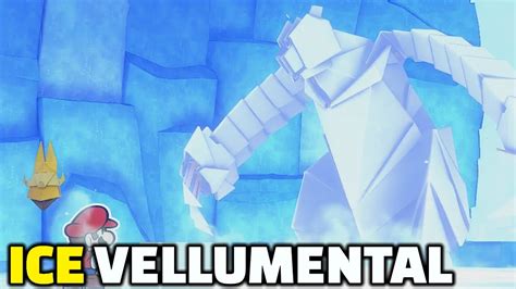Paper Mario The Origami King Ice Vellumental Boss Fight Youtube