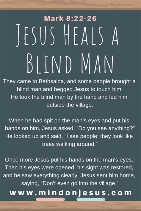 Mark 822 26 Image Jesus Heals A Blind Man Mind On Jesus Bible