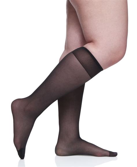 berkshire women s plus size day sheer knee highs hosiery 6451 fantasy black in 2020