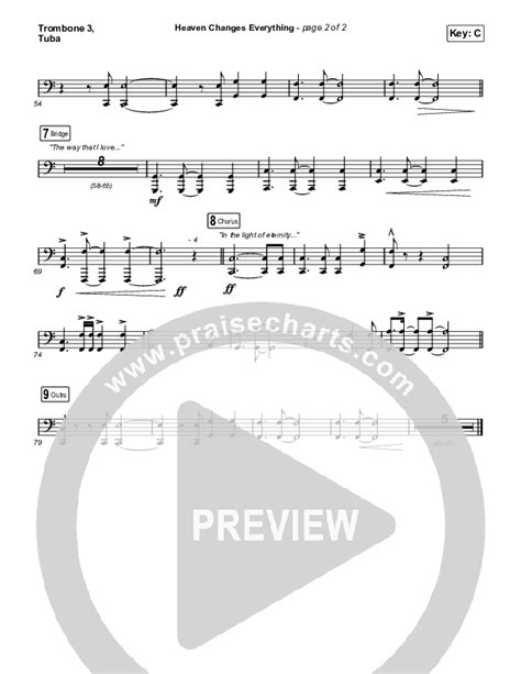 Heaven Changes Everything Trombone Tuba Sheet Music PDF Big Daddy Weave PraiseCharts