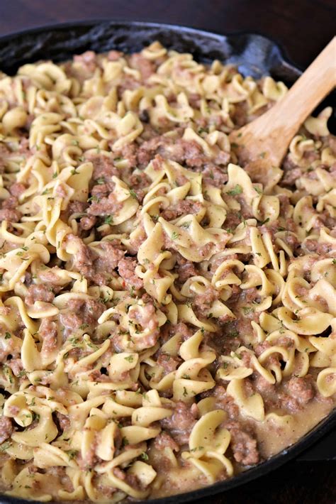 Add half of the beef to the skillet and leave it untouched for 30 seconds. Easy Ground Beef Stroganoff (25-Minute Meal) - Kindly Unspoken