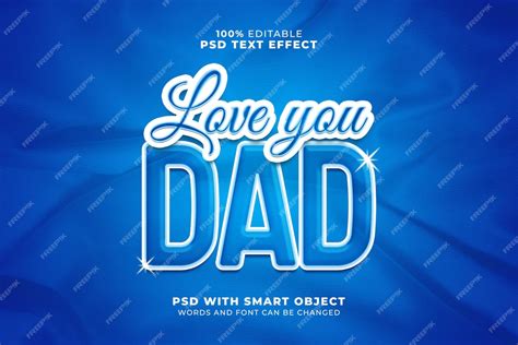 Premium Psd Love You Dad Text Effect