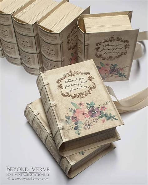 Personalized Little Floral Book Boxes For Favor Boxes Invitations Or