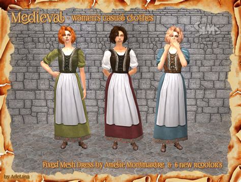 Mod The Sims Medieval I Womens Casual Clothes Fixed Mesh By