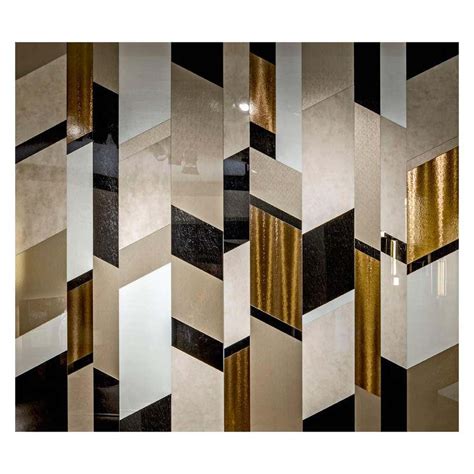 Art Glass Geometric Design Wall Decorative Panel Dimension Customizable