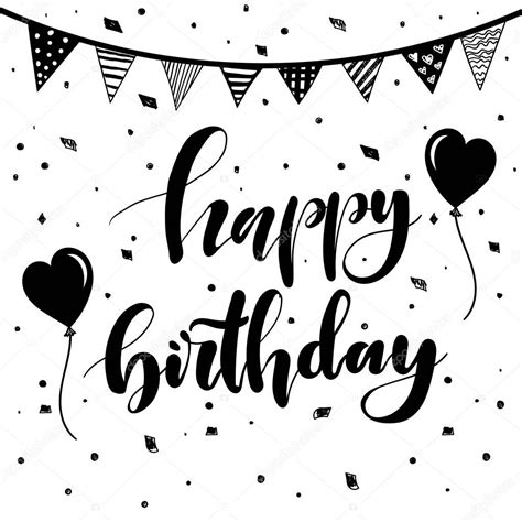 Free for commercial use no attribution required high quality images. Happy birthday vintage hand lettering, brush ink ...