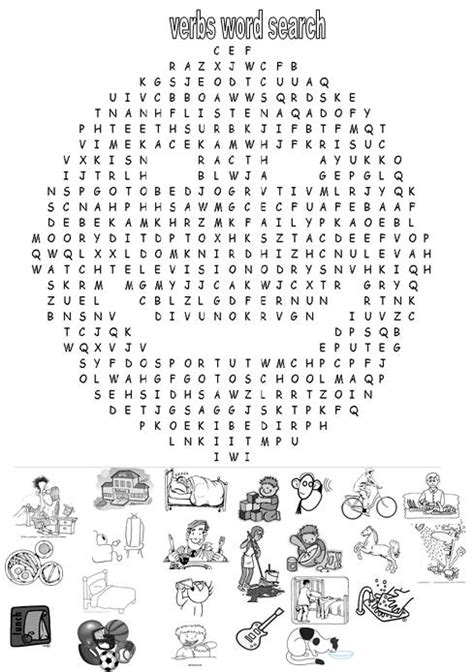 Verb Phrases Word Search