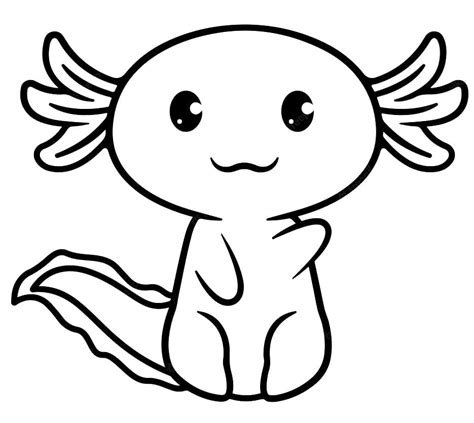 Kawaii Axolotl Coloring Page Download Print Or Color Online For Free