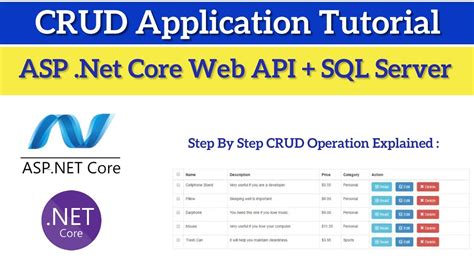 Asp Net Core Web API CRUD Operations Using SQL Server Rest API YouTube