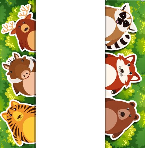 Banner Template With Cute Animals 430336 Vector Art At Vecteezy