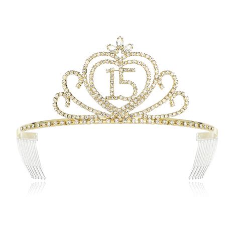 Buy Dczerong Princess Girls 15th Birthday Tiaras Crowns Gold