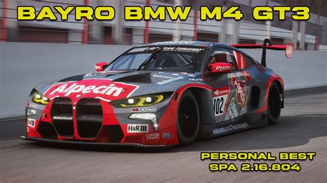 Assetto Corsa BMW M GT Personal Best At Spa Setup