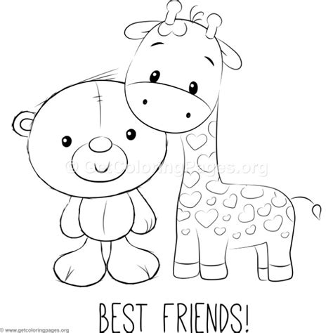 Download Cute Bear and Giraffe Coloring Pages - GetColoringPages.org