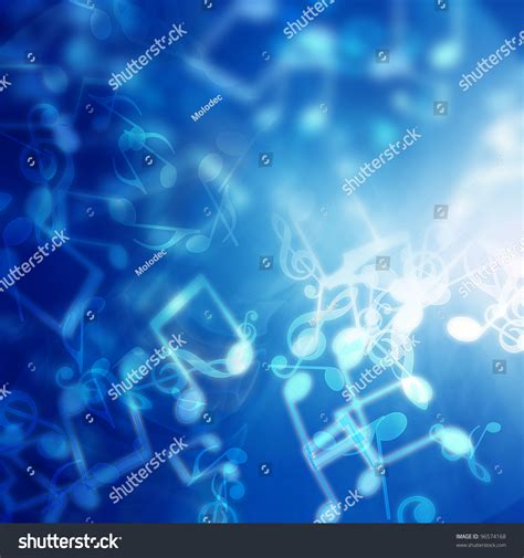 Blue Abstract Background Music Notes Stock Illustration 96574168