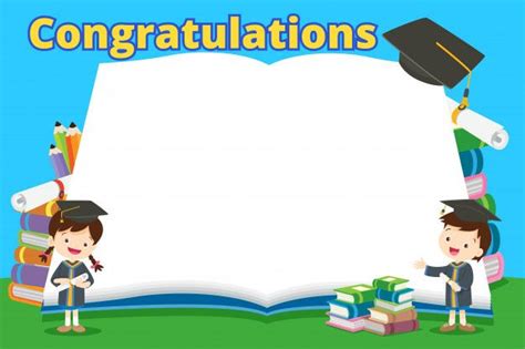 Congratulations Students And Big Books Premium Vector Freepik