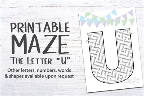 Printable Maze Letter U Maze Activity Page For Kids In 2022 Kids