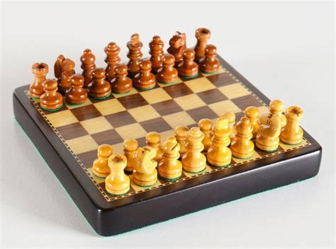 4 Mini Magnetic Wood Travel Chess Set Chess House