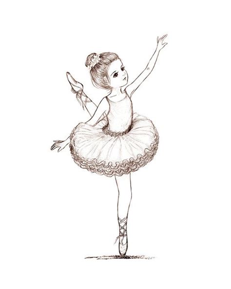 Little Ballerina Art Print Pencil Sketch Ballet By Awispycloud