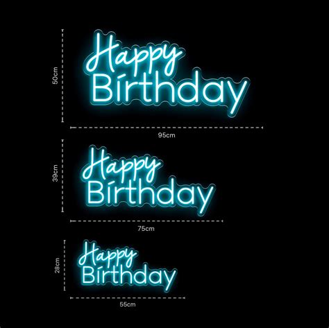 Neon Happy Birthday 3 Letras Y Carteles De Neón Personalizados Online