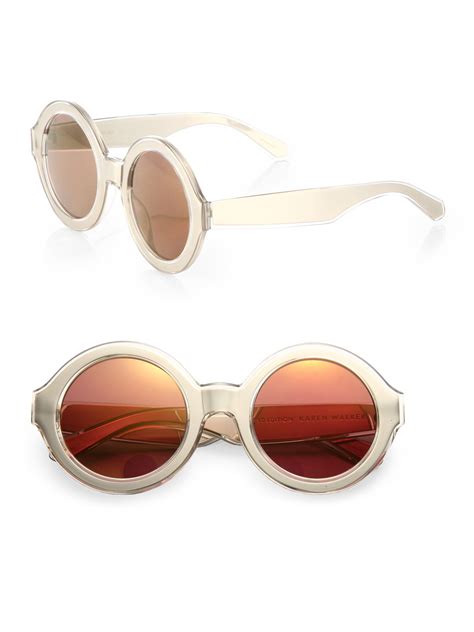 Karen Walker X Ray Vision 49mm Round Sunglasses In Metallic Lyst