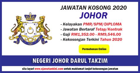 Jawatan kosong terkini kerajaan 2021. Jawatan Kosong Johor 2020 - Pelbagai Bidang & Jawatan ...