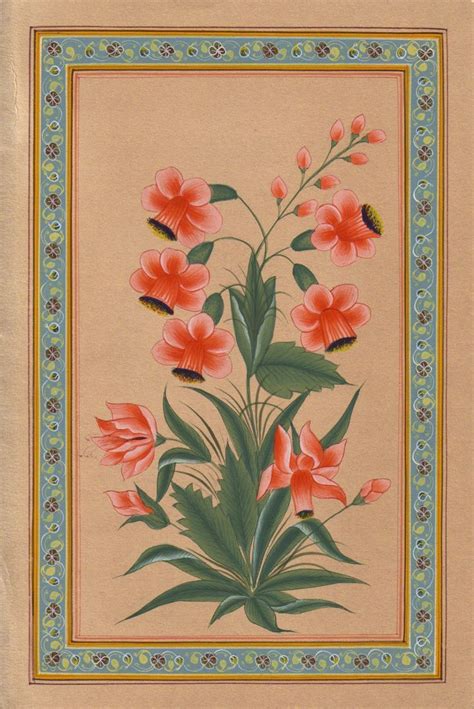 Mughal Paintings Mughal Art Paintings Floral Art
