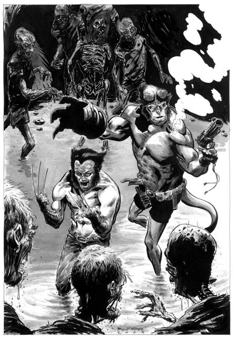 Wolverine And Hellboy Vs Zombies By Brent Mckee Comic Relief Mckee Dark