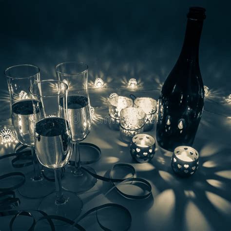 Cozy Evening With Glasses Of Champagne Stock Image Image Of
