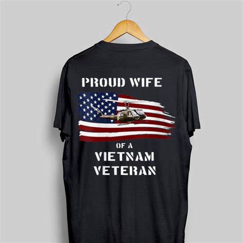 Proud Wife Of A Vietnam Veteran Air Force America Flag Shirt Hoodie Sweater Longsleeve T Shirt