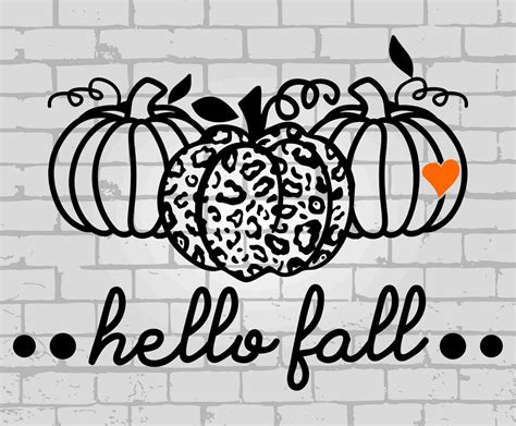 Pumpkin Svg Hello Fall Svg Halloween Svg Pumpkin Clipart Etsy