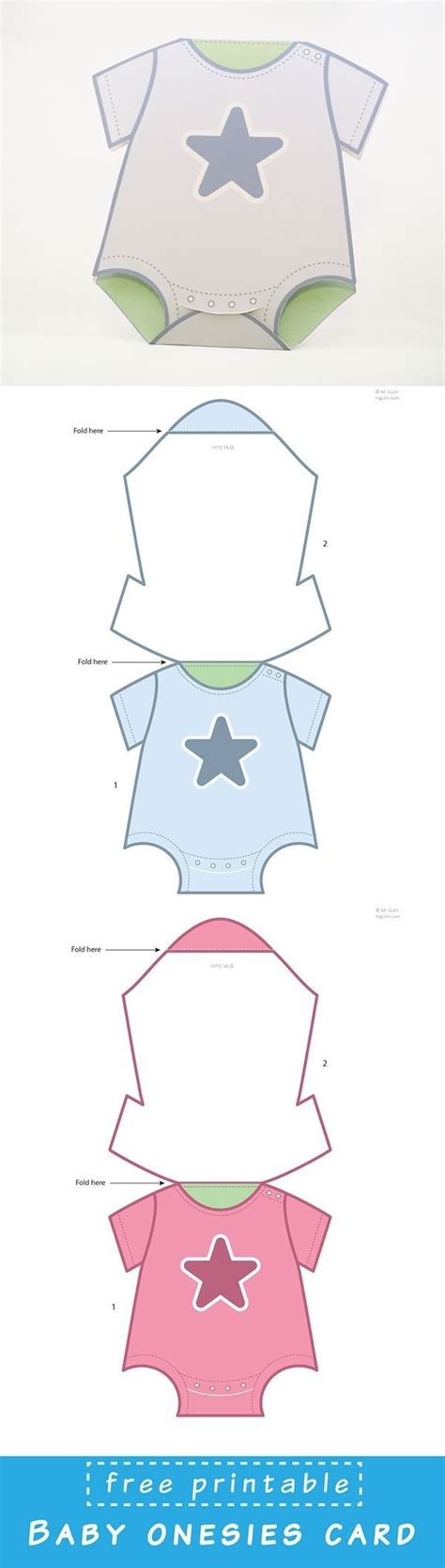 Free Printable Baby Onesies Card Template Just Dowload And Assemble