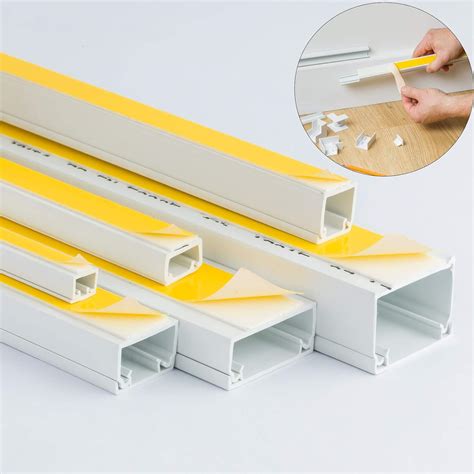 White Self Adhesive Pvc Trunking Cable Wire Tidy Plastic Electrical