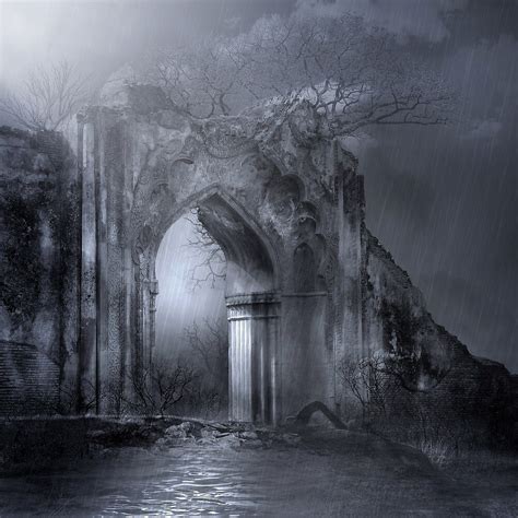 Dark Gothic Ruins Archway By Bubble Designs Redbubble