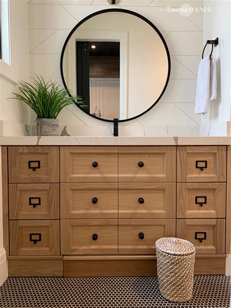 Choose from a wide variety of vanities in vintage and contemporary designs. Black & White Oak Bathroom Reveal - Remington Avenue