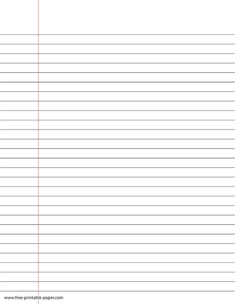 Free printable notebook paper wide ruled