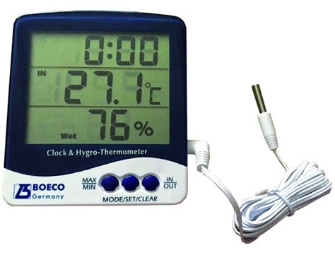 Digital Thermo Hygrometer And Clock Boeco Germany