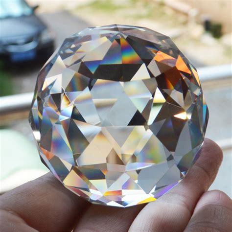 Faceted Gazing Ball Prism Suncatcher Home Decor Clear Cut Crystal