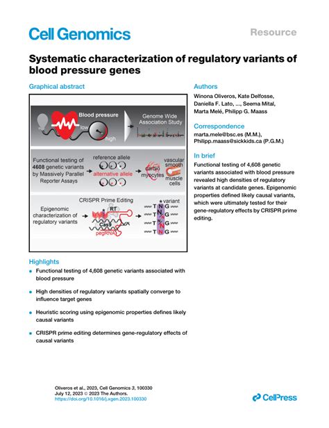 Pdf Systematic Characterization Of Regulatory Variants Of Blood