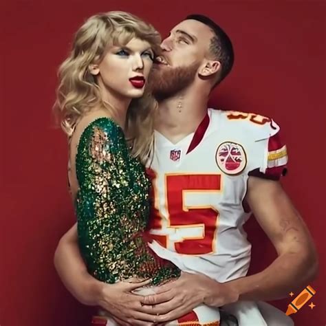 Travis Kelce Tackled By Taylor Swift On Craiyon