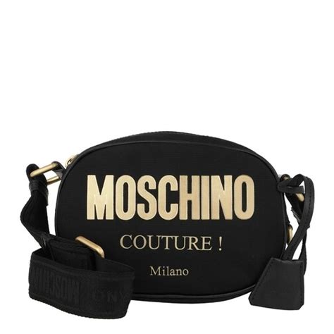 Moschino Logo Crossbody Bag Fantasy Print Black Crossbody Bag