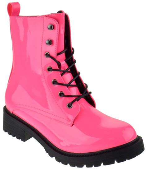 Buy Nature Breeze Machin Womens Side Zipper Platform Combat Boots Neon