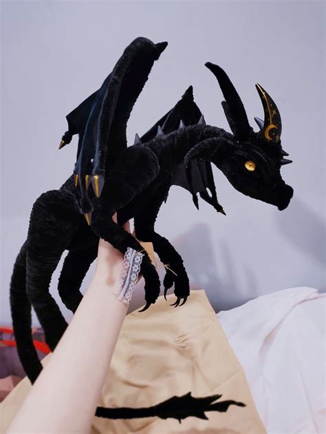 Demon Dragon Black Dragon Dollcustom Dragon Plush Etsy