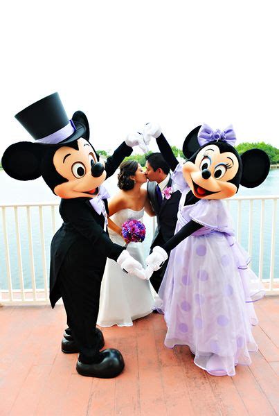 Mickey And Minnie Mouse Congratulate The Newlyweds During Their Fairy