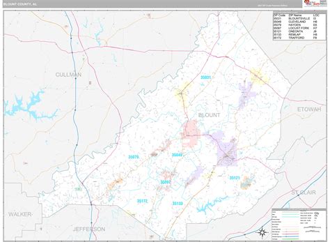 Blount County Al Wall Map Premium Style By Marketmaps