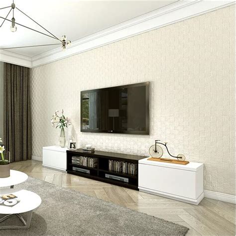 Beibehang Thick Plain Checkered Wallpaper Living Room Bedroom Wall